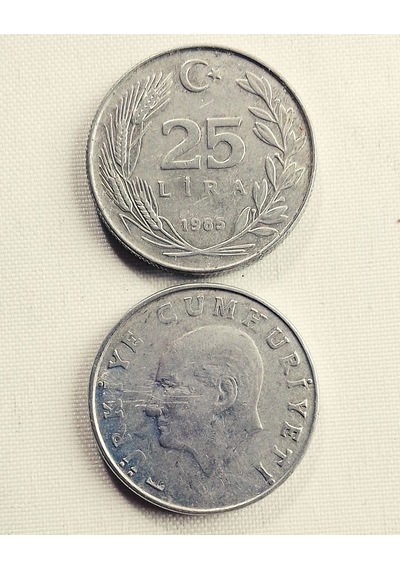 25 Lira 1985 Eski Koleksiyon Madeni Para.