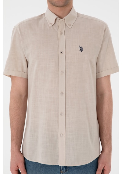 U.s. Polo Assn. Erkek Taş Gömlek Kısa Kollu 50306324-vr049 Tas