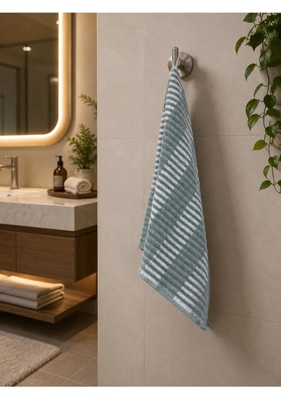 2 Li Özdilek %100 Pamuk Striscia El Yüz Havlusu 50 X 90 Yeşil