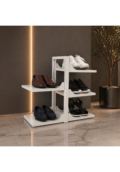 Hamton Versashelf Shoerack - Metal Ayakkabılık Raf - Beyaz - 350 Cm Kompakt