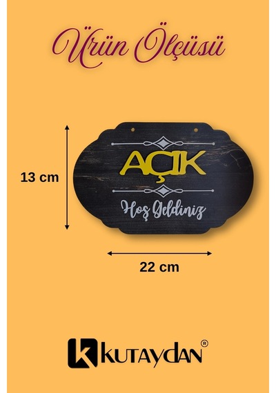 Dekoratif Ahşap 2d Açık-kapalı Yazısı - Rebap Ahşap