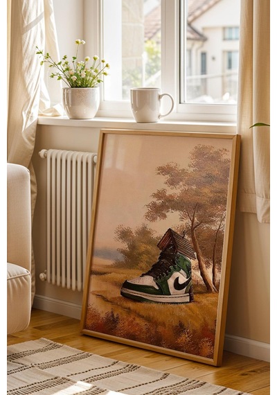 Sneaker Ayakkabı Çerçeveli Tablo Ev Ofis Ve Ayakkabı Mağazası Dekoru Modifiye Sanat