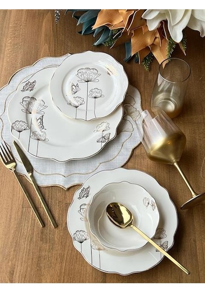 Yemek Takımı Faralya 24 Parça 6 Kişilik Renkli
