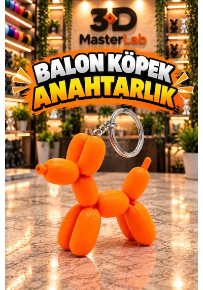 Sevimli Balon Köpek Figür Anahtarlık