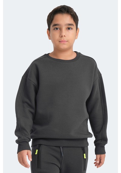 Slazenger Logan 2 Li Set Erkek Çocuk Taş Gri - Koyu Gri Sweatshırt