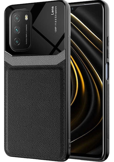 Xiaomi Redmi Note 9 4G Kılıf Zore Emiks Deri Görünümlü Kılıf