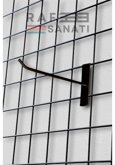Siyah Tel Pano Kancası 30 Cm - Askı Kanca Raf Askısı Raf Aksesuar Tel Askı Çorap Kancası 10 Adet