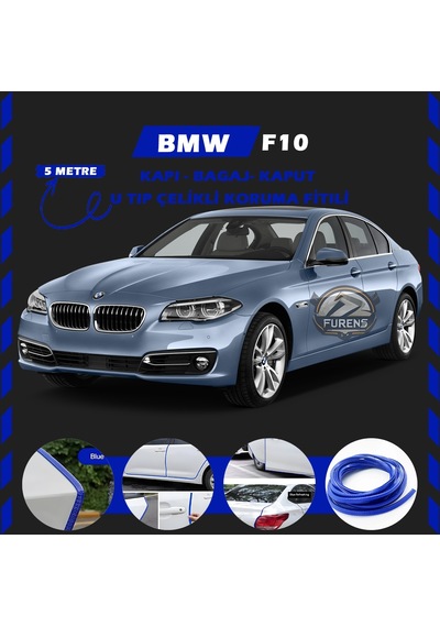 Bmw F10 Oto Araç Kapı Koruma Fitili 5metre Parlak Mavi Renk