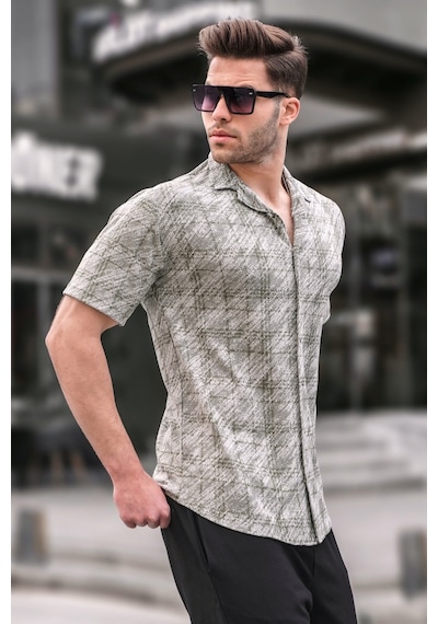 Madmext Erkek Mint Yeşili Klasik Yaka Regular Fit Kısa Kollu Gömlek 5583 Mint Yeşili
