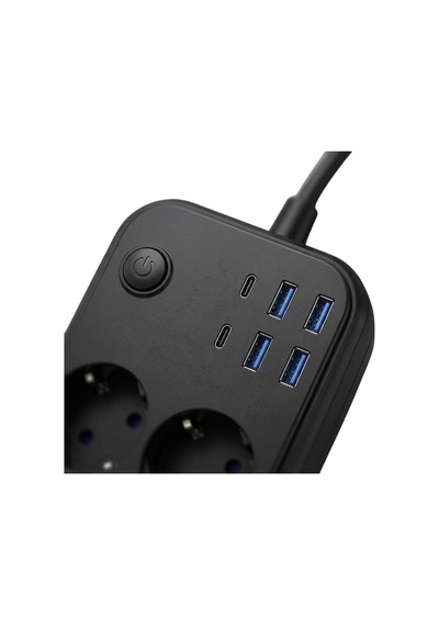 Mey İthalat Çoklu Priz Ve Usb Şarj Ünitesi 4 Soket 2 Type C Güvenli Enerji Yönetimi Standart