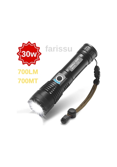 Süper Parlak Ve Suya Dayanıklı Small Sun Sm-771 El Feneri - 700 Metre Menzil Siyah
