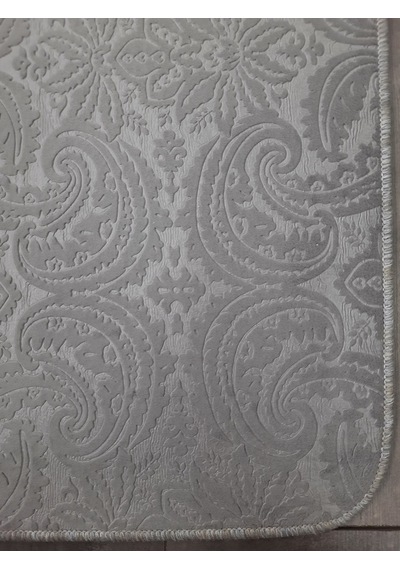 Bonny Home Ultrasoft Desenli 3lü Gri Klozet Takımı Banyo Halısı Gri