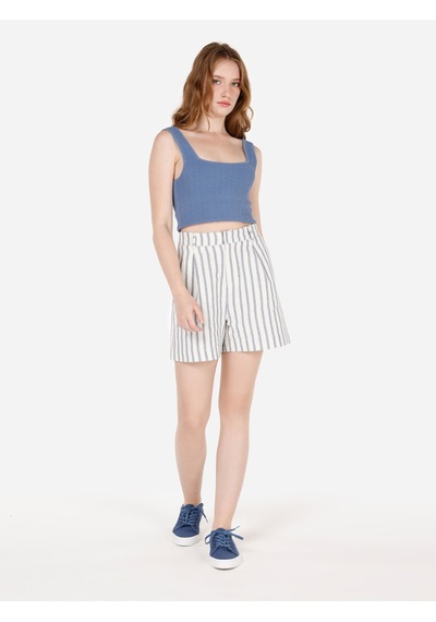 Colin's Colins Regular Fit Yüksek Bel Cepli Beyaz Kadın Şort Cl1069176 Q1.v2 Ofw Beyaz