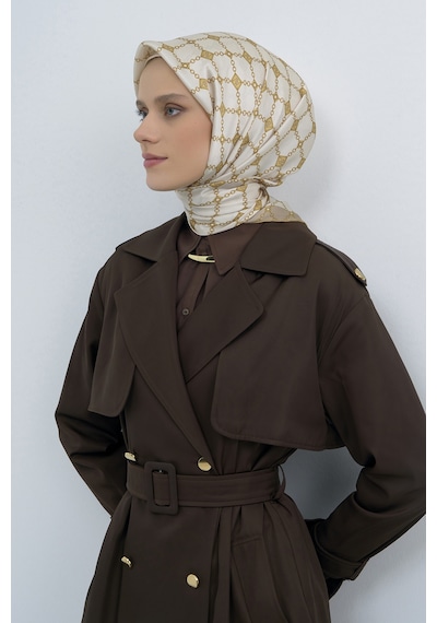 Armine Saf İpek Sura Eşarp-2026 İlkbahar-yaz- 953000d Krem-Yeşil