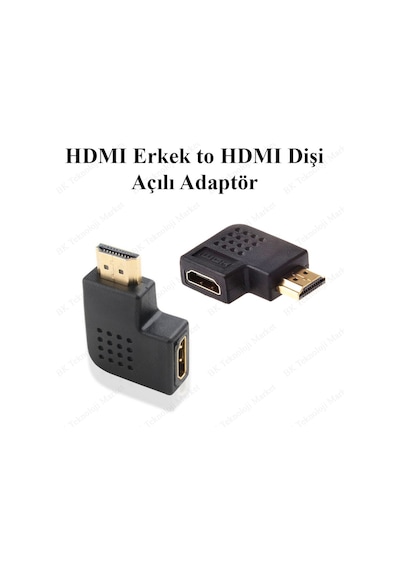 90 Derece Açılı Hdmı Erkek - Dişi Çevirici Adaptör