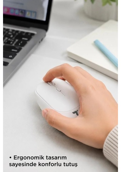 Özel Seri Ürün Donanım Ev Mouse Çift Modlu Sessiz Kablosuz Fare Tm16 Beyaz