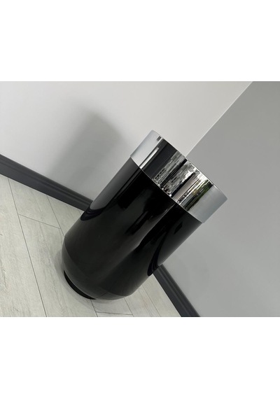 Dekoratif Krom Darbuka Parlak Siyah Saksı 70cm