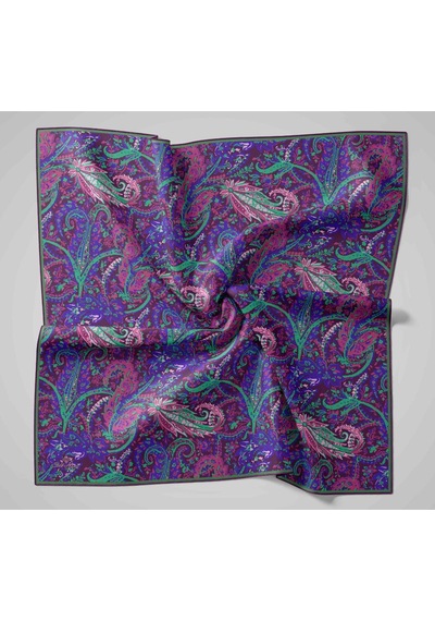 Silk Home Twill İpek Eşarp 11473-16 Koyu Mor, Patina Yeşili, Pembe, Morcivert