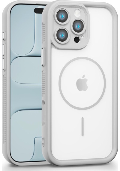 Apple Uyumlu iPhone 16 Pro Max  Kamera Korumalı Magsafe Wireless Şarj Özellikli Mat Silikon Gri Renkli Silikon Telefon Kılıfı