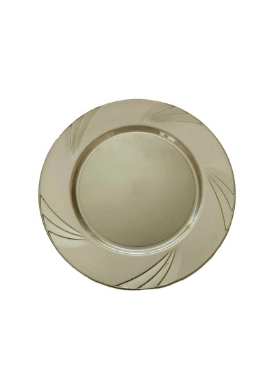 Omeyva Davet Parti Doğum Günü Altın Bronz Renk Sert Plastik Mika Tabak - 23 Cm. - 6 Adetlik Paket