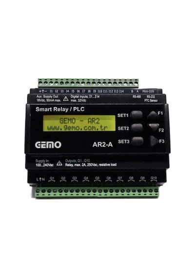 Gemo Ar2-a-230vac-14d Ray Tipi "ladder Logic" İle Programlanabilir Akıllı Röle / Plc