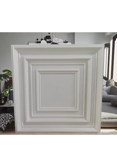 3d Abs Pvc Dayanıklı Duvar Tavan Paneli 50cmx50cm 1 Adet Silinebilir Çıta Panel Boyanabilir 1 Adet