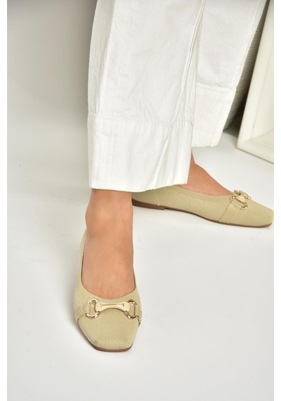 Fox Shoes U820113557 Ten Triko Kumaş Kadın Babet Ten