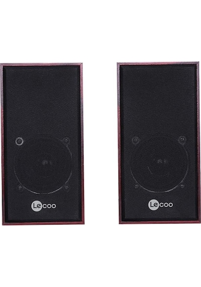 Lecoo Ds105 6w Ahşap Gövdeli Masaüstü Stereo Hoparlör - Usb + 3.5mm Jack Girişli Pc Hoparlörü
