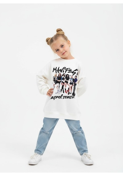 Seabubbles Manifest Kız Çocuk Sweatshirt BEYAZ