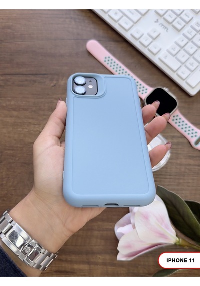 Apple iPhone 11 Uyumlu Kamera Korumalı Darbeye Dayanıklı Renk Atmayan Keep Silikon Kılıf Mavi