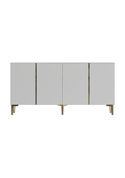 Ka1524bs Poli Konsol Ve Tv Sehpası Beyaz-silver 150cm