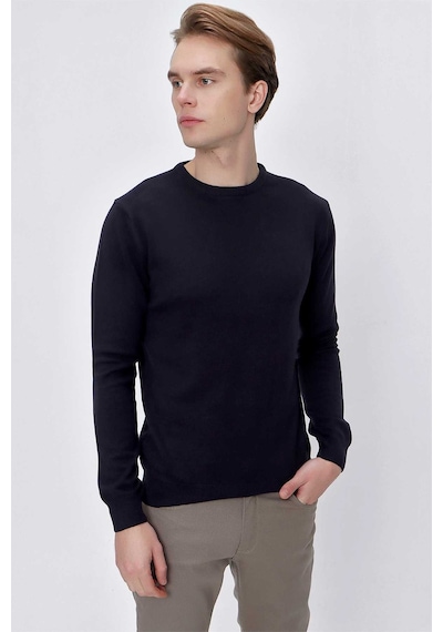 Morven Basic Dinamik Fit Rahat Kesim Bisiklet Yaka Triko Kazak 99kc017005200 Lacivert