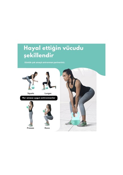 Soft Kettlebell 10 Kg Evde Spor Aleti Crossfit & Fitness Ağırlık Kaymaz Kaplama