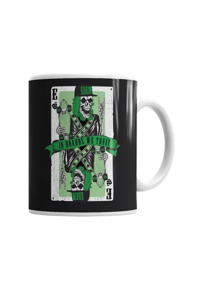 Playing Card Skull Kupa Bardak Porselen Karışık