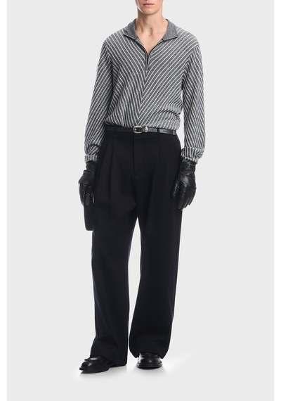 Emporio Armani Yünlü Fermuarlı Polo Yaka Kazak Erkek Kazak Em006316 Af27942 Fc018 Siyah