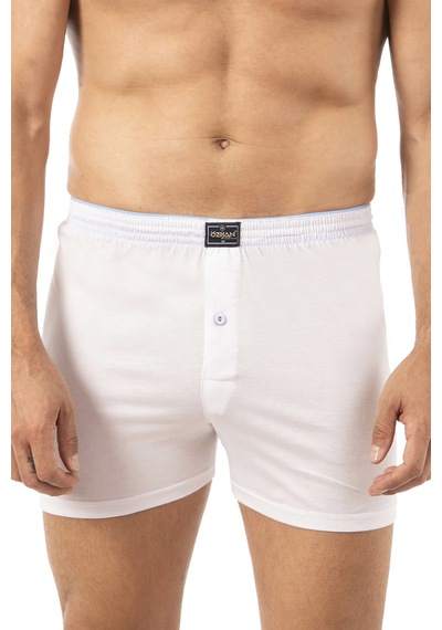 Özkan Underwear Özkan 0041 5'li Paket Erkek %100 Pamuklu Şardonlu Klasik Rahat Kesim Havlu Bel Süprem Penye Boxer Beyaz