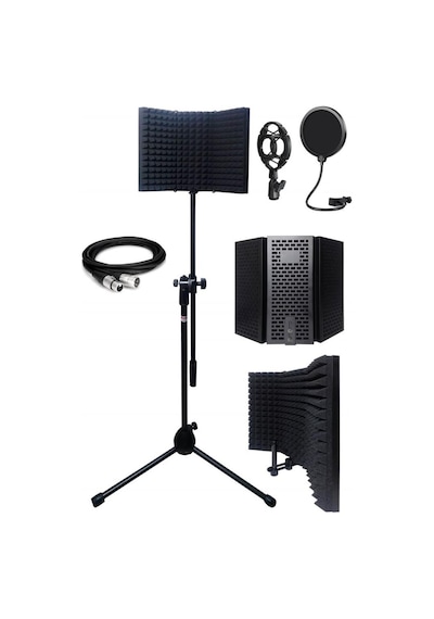 Lastvoice Pf-30x Mikrofon Standı Yalıtım Paneli Xlr Kablo Pop Fil