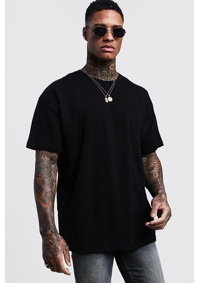 Crash 2'li Paket Oversize Bisiklet Yaka Erkek Basic Tshirt 001