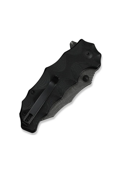 Civivi Natterjack Milled Black G10 Handle Damascus Blade Kamp Çakı Siyah