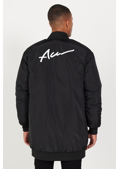 Ac&Co / Altınyıldız Classics Erkek Sıyah Oversize Geniş Kesim Kolej Yaka Mont Siyah