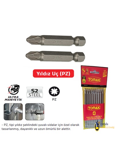 Tomax Pz2 X 100 Mm Bits Uç 10 Adet