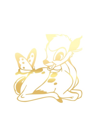 Ceylan Ve Kelebek Araba Sticker 17x17 Cm Gold