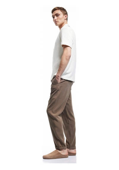 Koton Viskon Cep Detaylı Rayon Tapered Beli Bağcıklı Yazlık Pantolon Kahverengi 5sam40010hw Kahve