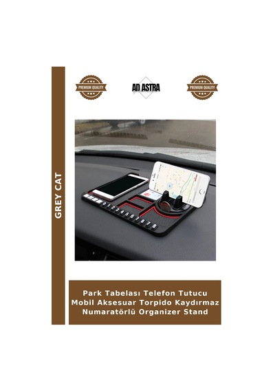 Park Tabelası Telefon Tutucu Mobil Aksesuar Torpido Kaydırmaz Numaratörlü Organizer Stand