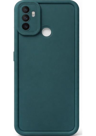 Oppo A53 4g Uyumlu Kamera Çıkıntılı Mat Silikon Telefon Kılıfı Yeşil