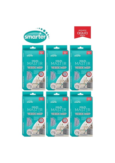 Aqua Master 6 Yedek Mop Temiz & Kirli Suyu Ayırma Özelliği Otomatik Temizlik Seti Mop Paspas