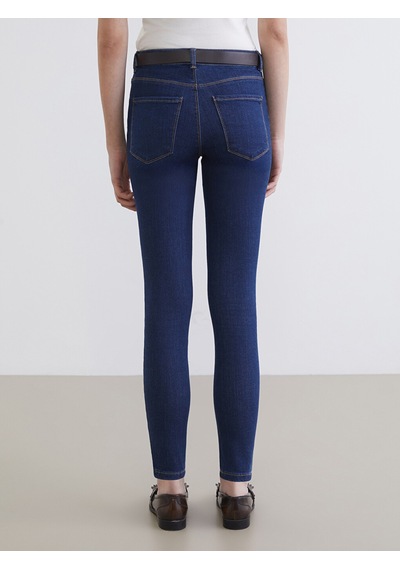 Lcw Jeans İndigo Beli Kemerli Mercury Skinny Fit Kadın Jean Pantolon
