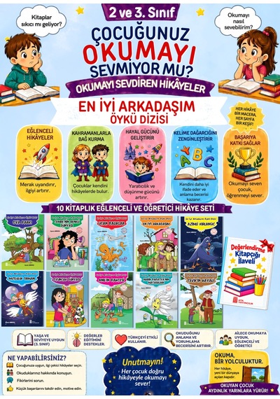 3. Sınıflar İçin İlkokul Hikaye Seti 10'lu