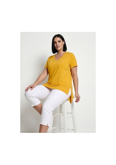 Hanezza Kadın Büyük Beden V Yaka Yanı Yırtmaçlı Pamuklu Viskon T- Shirt Serifikalı Kumaş Sarı/v1 - 30798238 Sarı/v1 Hanezza Kadın Büyük Beden V Yaka Yanı Yırtmaçlı Pamuklu Viskon T- Shirt Serifikalı Kumaş Sarı/v1 - 30798238 Sarı/v1
