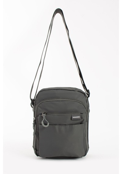 Özer-6022 Sanmorris Suya Dayanıklu Paraşüt Kumaş Çapraz Askılı Unisex Çapraz Askılı Omuz Çantası Koyu Gri